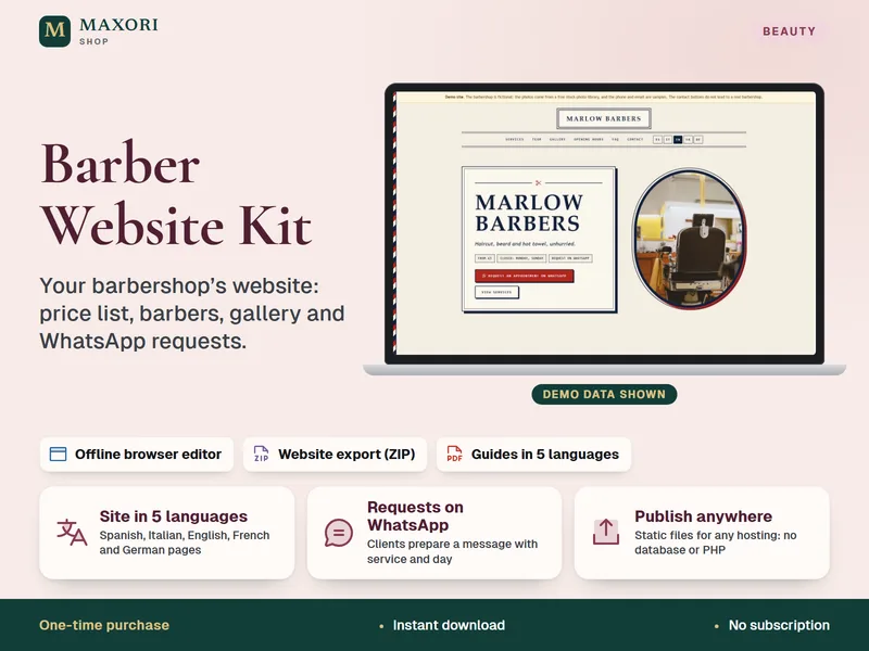 Kit de Sitio Web para Barberías – Crea la Web de tu Barbería