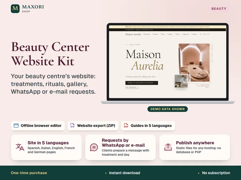 Kit de Sitio Web para Centros de Estética – Crea la Web de tu Centro de Belleza o Spa