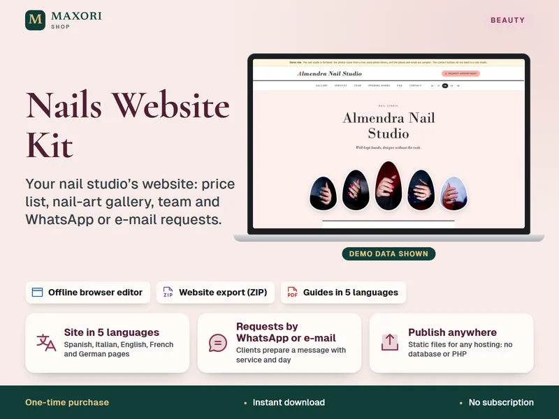 Kit de Sitio Web para Estudios de Uñas – Crea la Web de tu Nail Studio